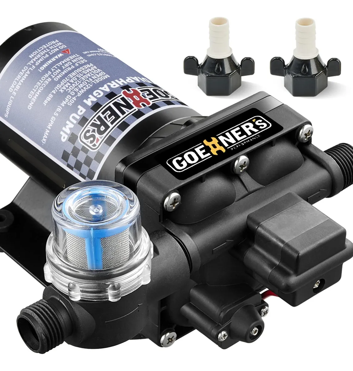 Bomba de Agua Dulce 12V CC para RV | 6 GPM, 70 PSI | Ideal para Caravanas y Campers | Flujo Potente y Fiable