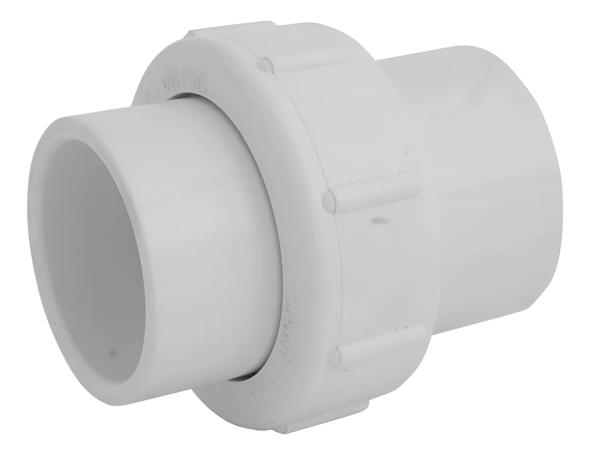 Montaje de Tubería PVC Unión Deslizante 1-1/2" Blanco para Conexiones Robustas y Duraderas en Fontanería y Riego. Material PVC Resistente. Fácil Instalación.