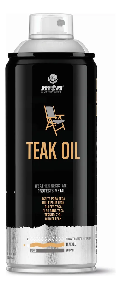 Aceite de Teca MTN PRO Montana Colors para Muebles de Exterior y Madera - Protección Duradera y Acabado Natural | Recipiente 1L