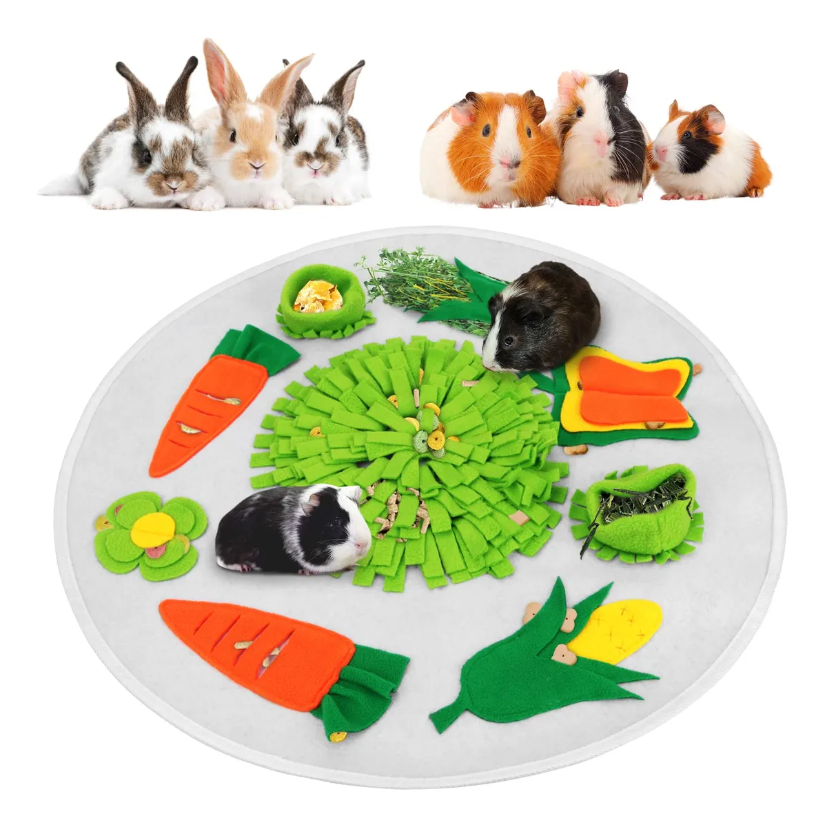Alfombrilla Redonda Lavable para Conejillos de Indias, Hámsteres y Pequeñas Mascotas - Suave y Absorbente para Jaulas y Hogares - Fácil Limpieza y Secado Rápido