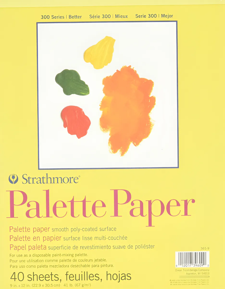 Almohadilla De Papel De Paleta Serie 300 - 40 Hojas Para Artistas Profesionales Y Dibujo Técnico - Papel De Alta Calidad para Acuarela, Guache y Acrílico