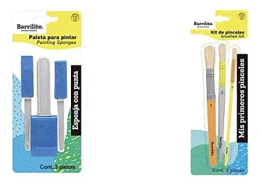 Barrilito Esponjas para Pintar y Set Completo de Pinceles para Niños y Adultos - Ideal para Manualidades, Proyectos Escolares y Decoración Creativa