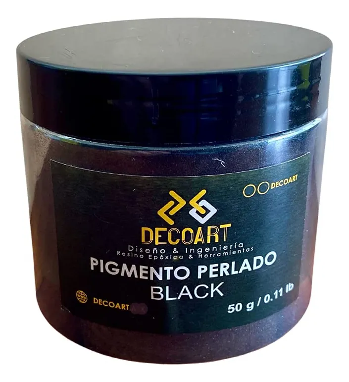 Pigmento Metalizado Premium Negro para Resina Epóxica | Acabado Brillante y Duradero para Manualidades, Artesanía y Decoración | Resistencia UV | Fácil Mezcla