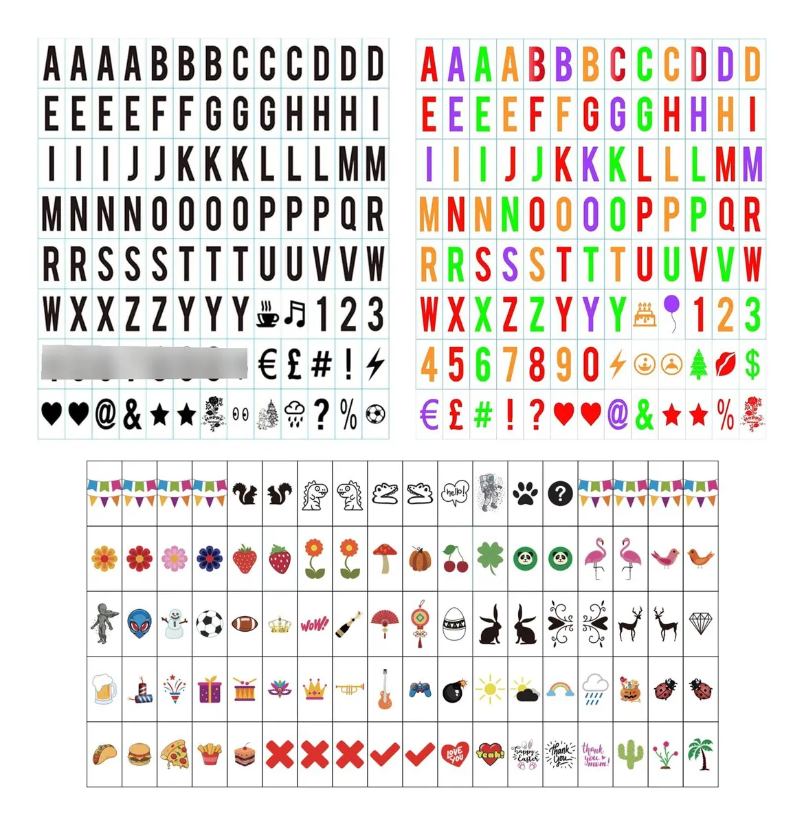 Juego de Letras Premium para Caja de Luz Cinematográfica | Crea Mensajes Personalizados y Decorativos | Letras Negras para Exhibición | Ideal para Eventos y Hogar