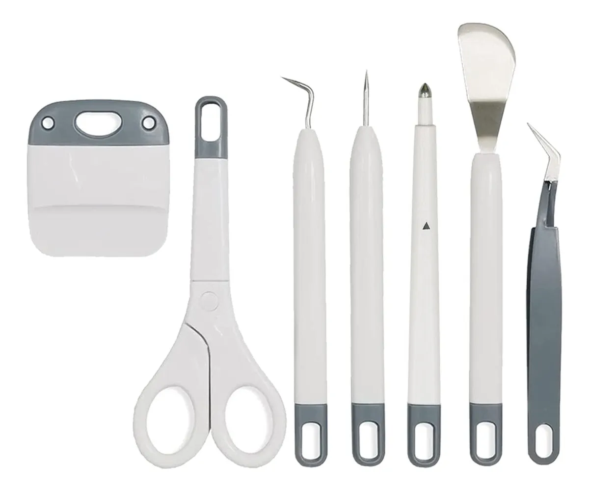 Juego Completo de 7 Herramientas Esenciales para Cricut: Precisión y Versatilidad para Tus Proyectos de Manualidades y Diseño con Máxima Eficiencia