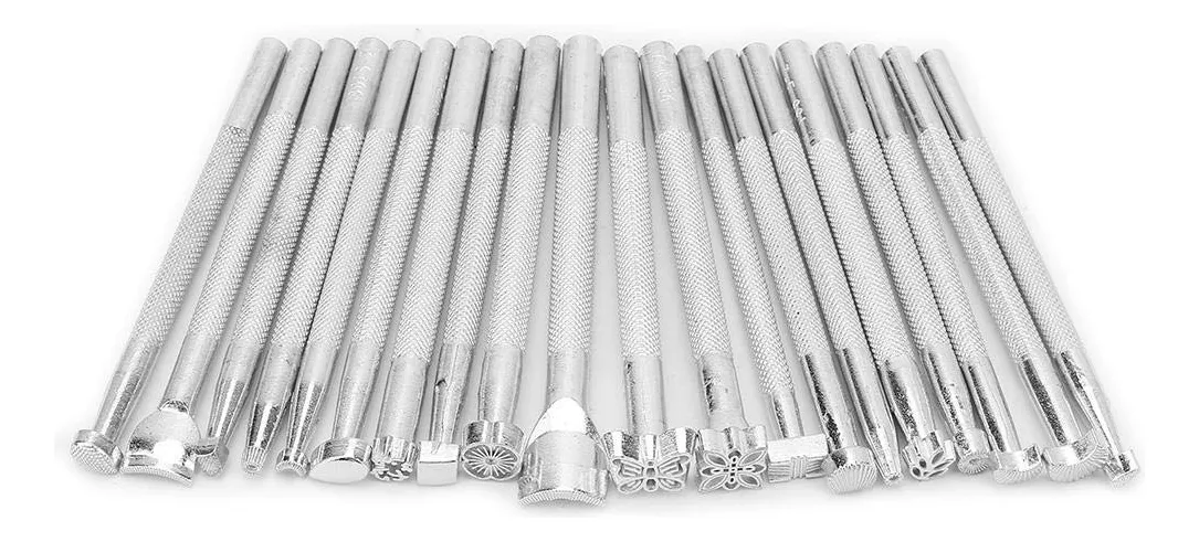 20 Unids Estampillas para Estampar Cuero - Set Completo de Herramientas de Metal para Manualidades y Artesanía del Cuero