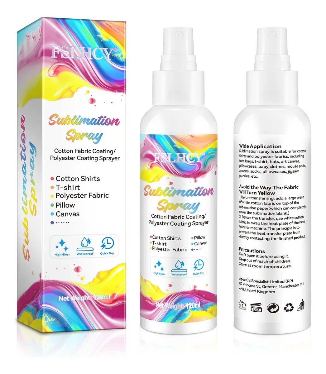 Spray de Sublimación Profesional para Camisas de Algodón y Telas - Transfiere Diseños con Brillantez y Durabilidad - Envase 250ml