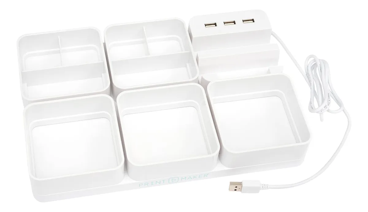 Almacenamiento Modular USB We R Memory Keepers | Transfiere y Guarda Fácil | Blanco, Cian, Magenta, Amarillo, Negro | Organiza Tus Datos