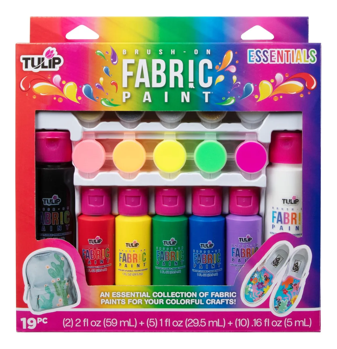 Kit Profesional de Pintura para Tela: 19 Pinceles de Alta Calidad para Artistas y Manualidades | Resultados Duraderos y Vibrantes