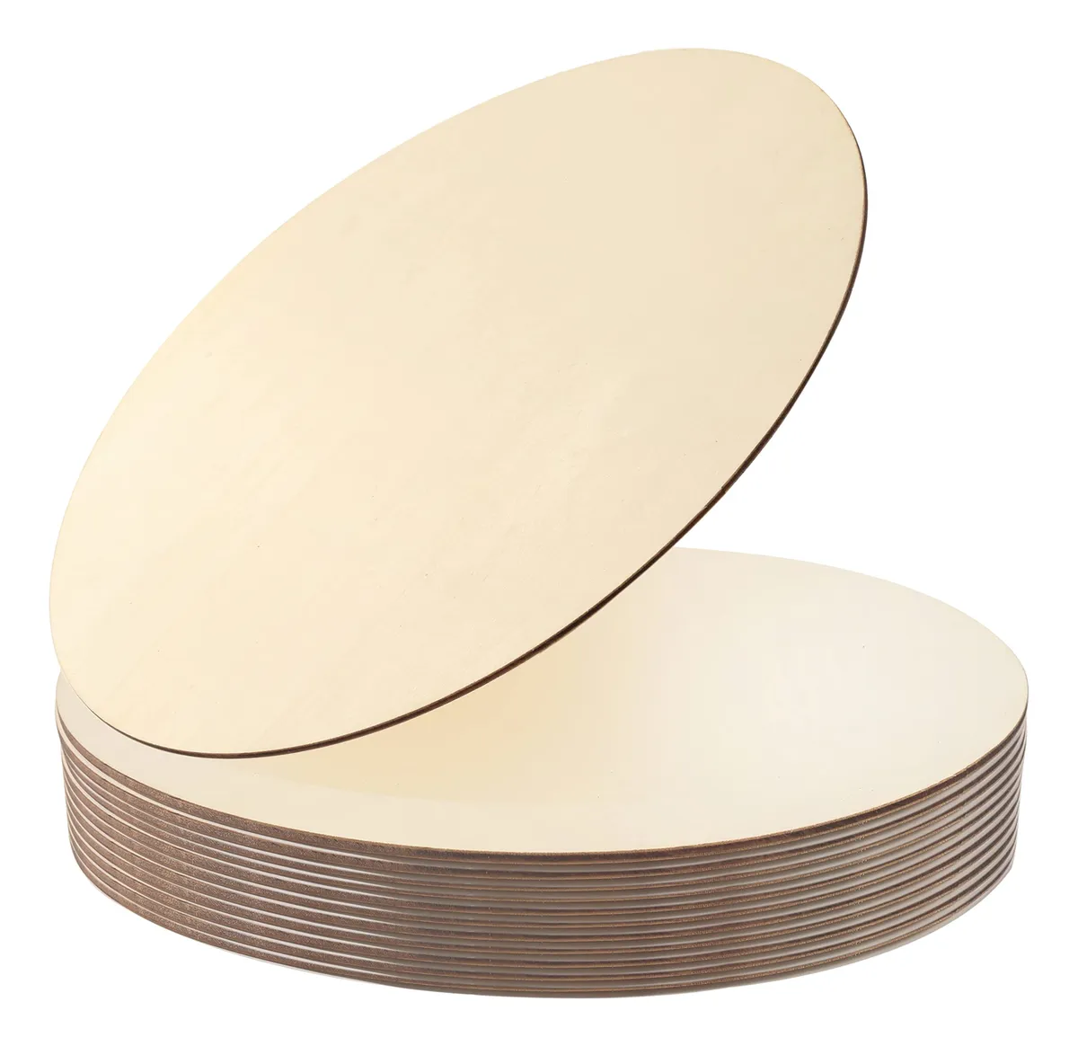 12 Círculos de Madera Natural sin Terminar para Manualidades, Proyectos DIY, Decoración y Artesanía - Material Versátil para Pintar y Barnizar