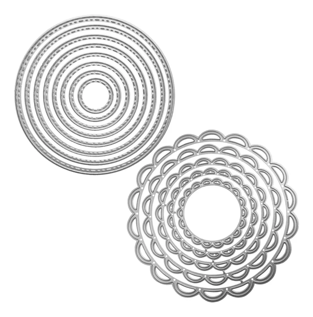 2 Packs de Plantillas Metálicas para Embossing y Scrapbooking: Diseños Únicos para Manualidades y Decoración | Material Resistente