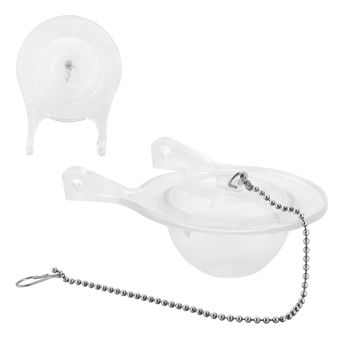 Aleta de Inodoro Transparente de 3 Pulgadas con Sello Fuerte Transparente - Repuesto Universal para Baño, Fácil Instalación, Duradero