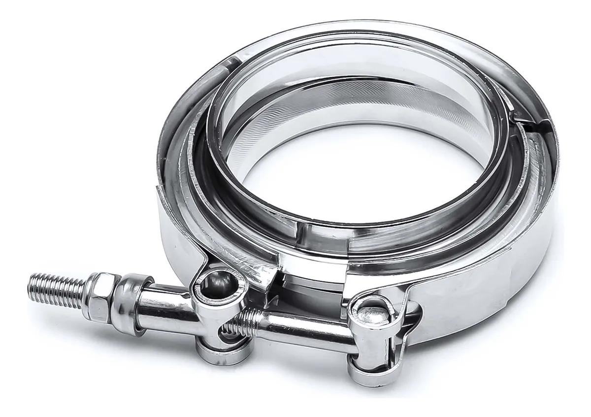 Abrazadera Banda V Acero Inoxidable Macho Hembra para Tubos - Conexión Segura y Duradera para Sistemas de Escape y Fontanería - Bridas Resistentes a la Corrosión