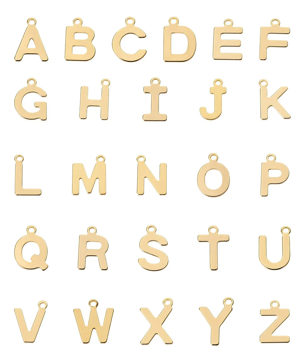 Colgantes de Acero Inoxidable con Letras Chapadas en Oro - Joyería Elegante y Duradera para Mujer | Colgante Personalizado con Inicial
