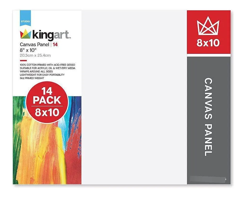 14 Paneles de Lienzo para Artista con Gesso Imprimado | Lienzos de Alta Calidad para Pintura y Dibujo | Set Completo para Artistas Profesionales y Aficionados
