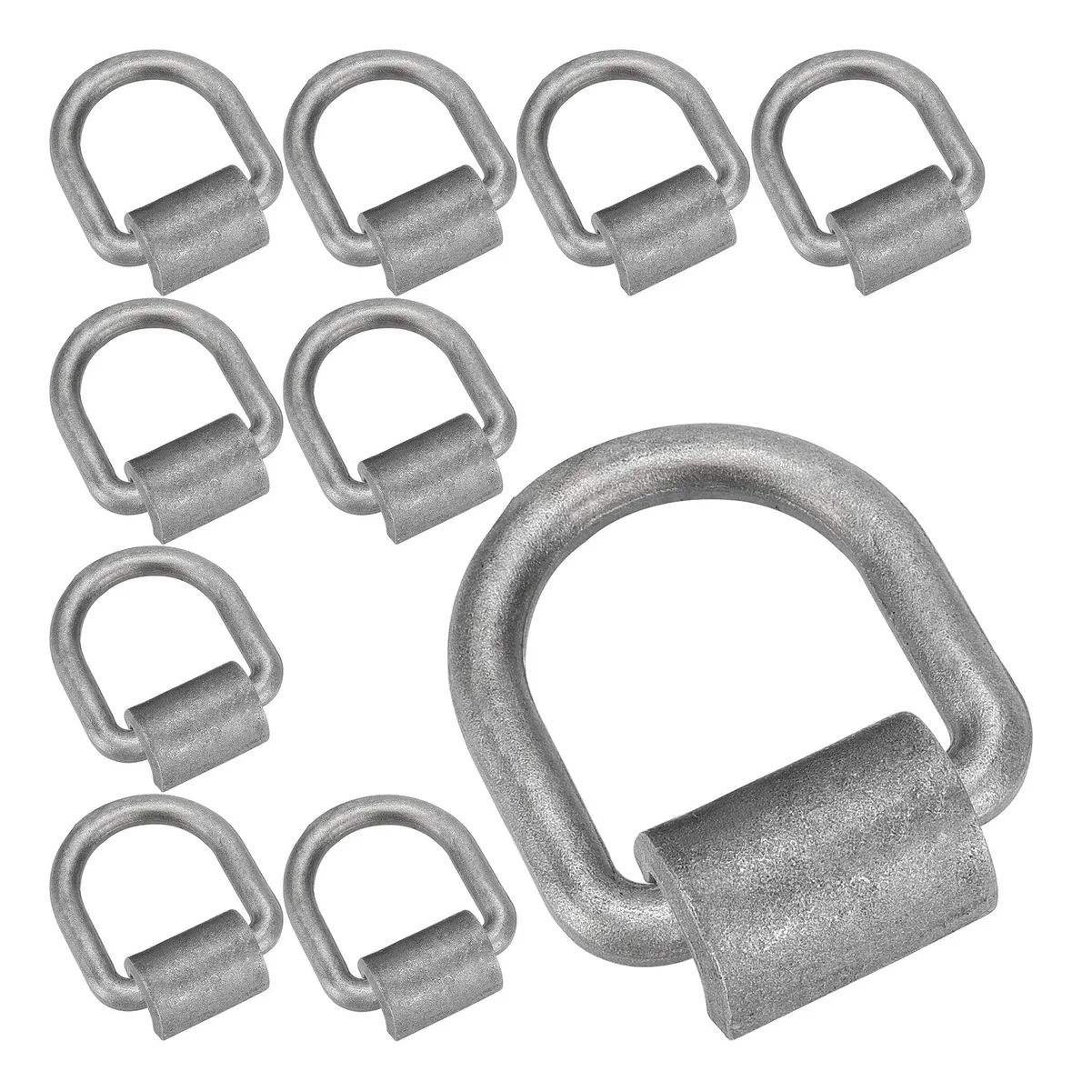 Paquete 10 Anillos D Soldados Forrados para Anclaje Resistente - Ideal para Amarres Seguros y Uso Profesional - Durabilidad Garantizada