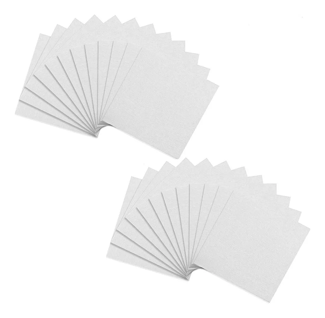 24 Mini Lienzos Para Pintura Óleo y Acrílica: Set Artístico Ideal Artistas Principiantes y Profesionales, 24 Piezas Blanco.