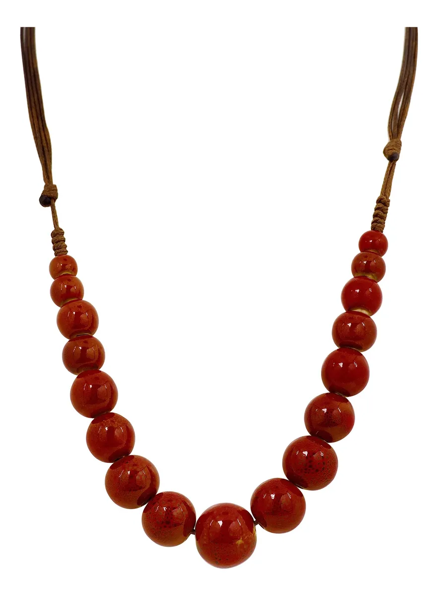 Collar Artesanal Cerámica Redondo y Esférico Estilo Boho Hippie para Mujer - Diseño Único Colorido - Accesorio de Moda Elegante