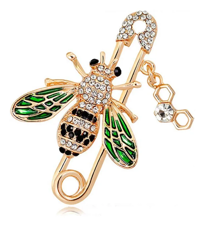 Broche Elegante de Abeja para Mujer con Cristales Esmaltados y Diseño Detallado | Accesorio Sofisticado y Duradero