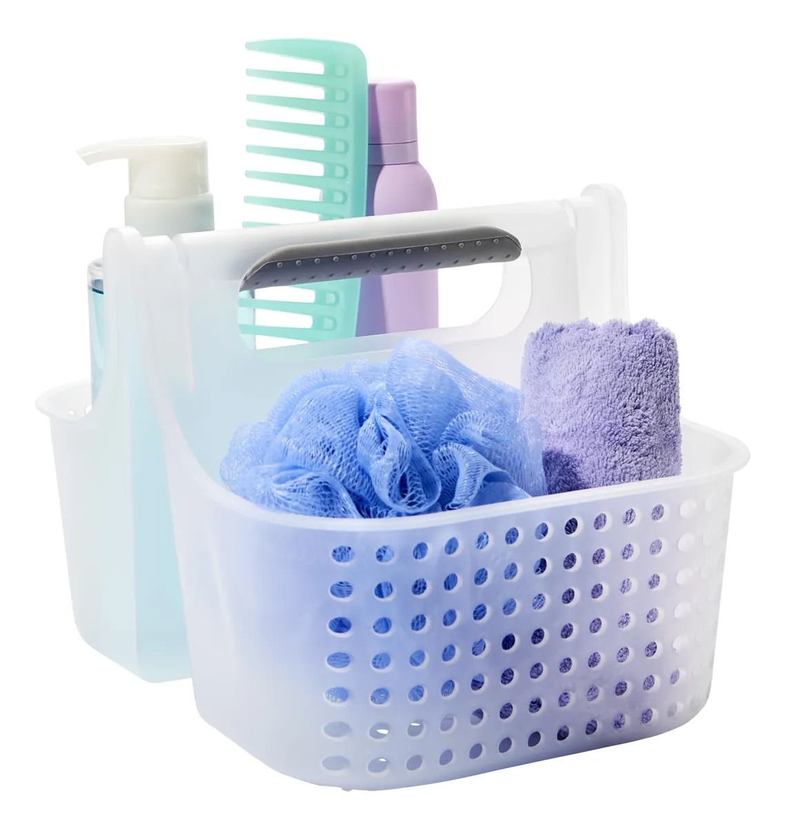 Bolsa de Ducha Agarre Suave 2 Compartimentos Escarcha: Práctica y Elegante para tu Rutina de Higiene | Resistente y Funcional