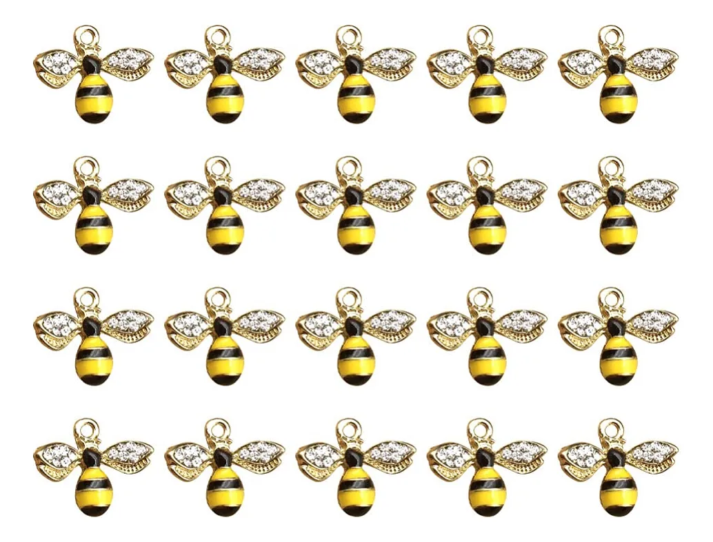 Colgante Abeja Brillante con Diamantes de Imitación para Pulsera - Encanto Elegante y Duradero para Tu Joyería Personalizada