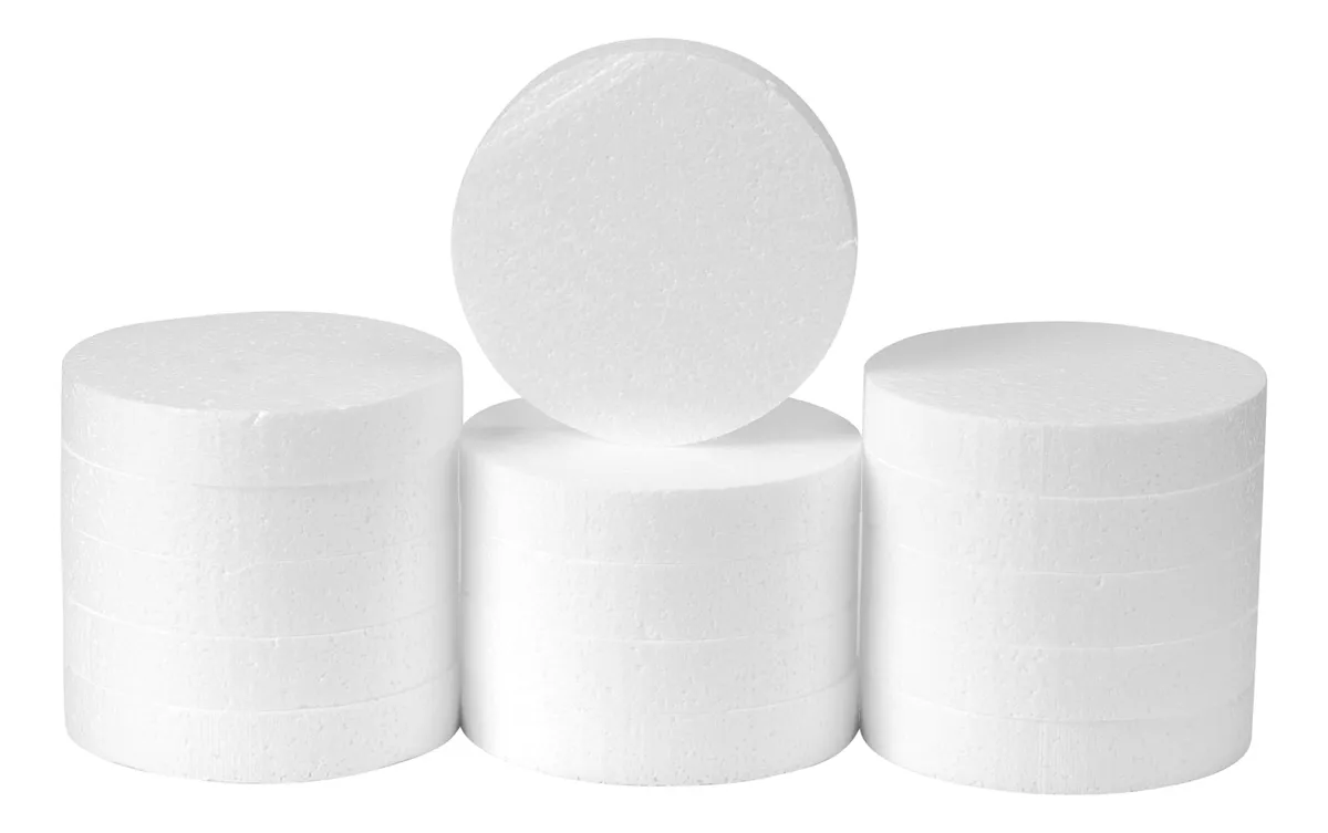 Pack 15 Círculos de Espuma para Manualidades | Material Poliestireno Blanco | Ideal Proyectos DIY, Decoración y Maquetas | Diámetro Estándar