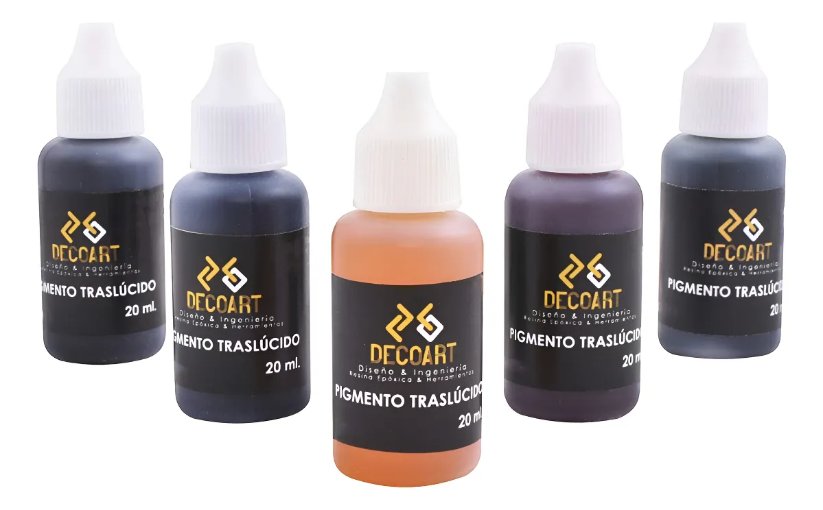 Kit Pigmentos Traslúcidos DecoArt para Resina Epóxica | 5 Colores Vibrantes para Manualidades y Arte | Transforma tus Proyectos con Brillo y Profundidad
