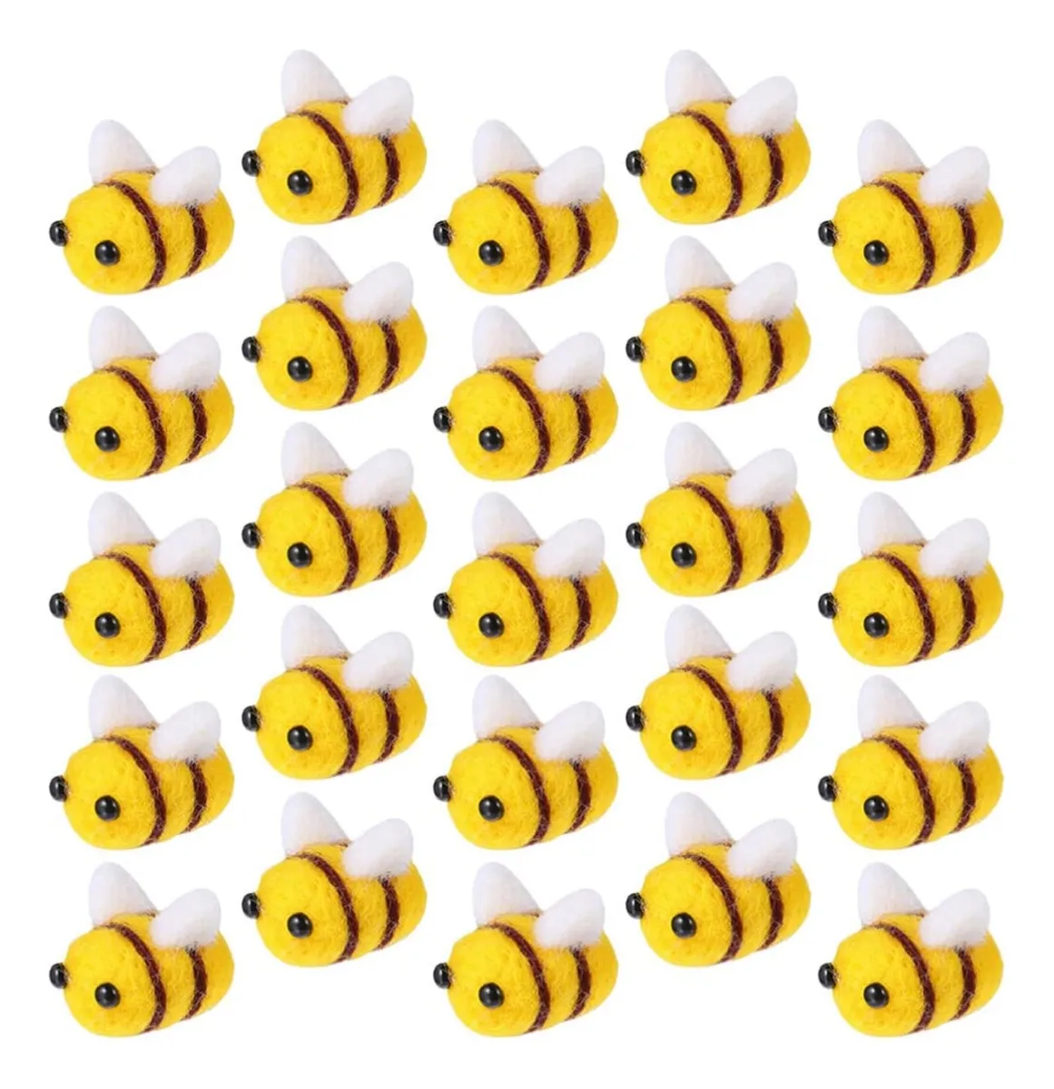 25 Piezas de Manualidades Decorativas de Abejas de Fieltro, Diseño de Tela Colorido para Manualidades y Decoración DIY