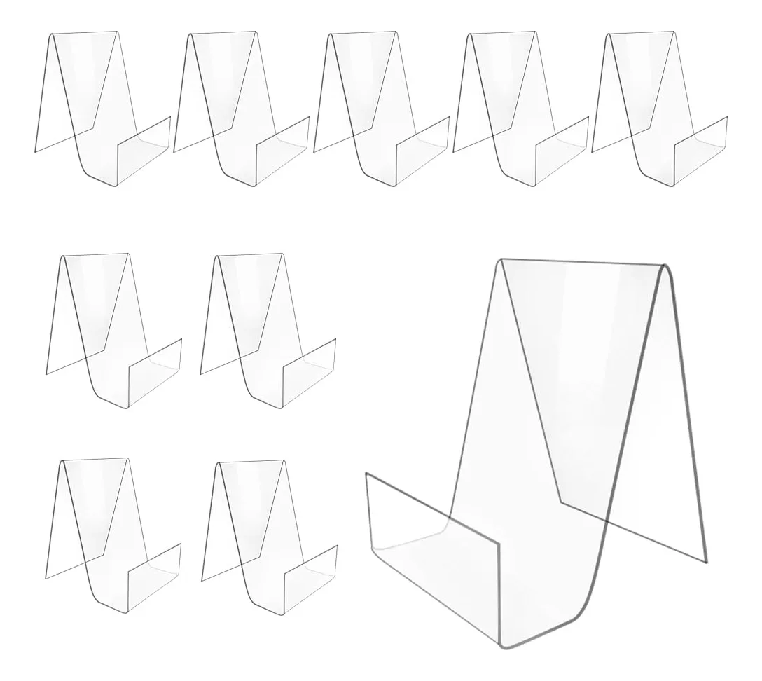Pack 10 Soportes Exhibición Acrílico Transparente Profesional para Tiendas y Eventos - Diseño Elegante y Duradero