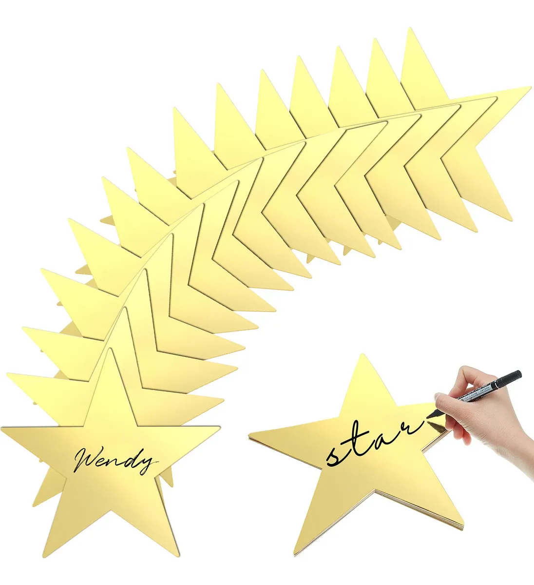 48 Piezas Estrellas Doradas Adorno Decoración Papel Fiesta Boda Cumpleaños Hogar Navidad Eventos Elegantes y Festivos