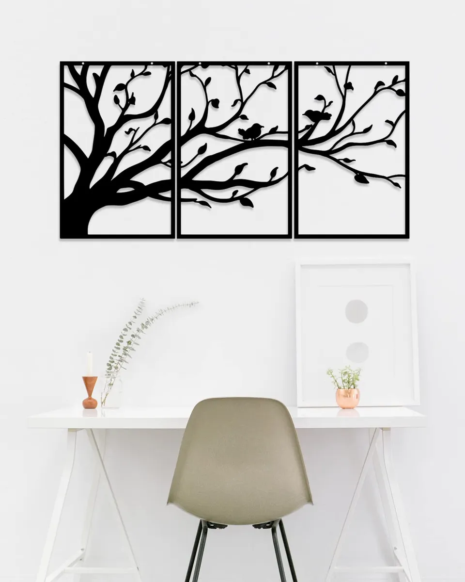 Árbol de la Vida de Metal Negro para Decoración de Pared - Diseño Exclusivo para Hogar y Oficina - Adorno Moderno de Alta Calidad