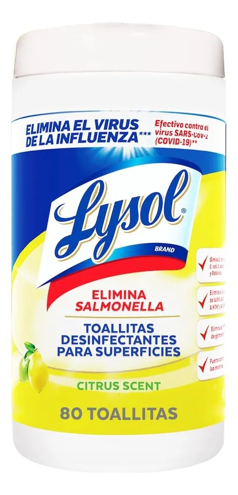 Toallitas Desinfectantes Aroma Citrus para Superficies 80 Unidades | Limpieza Profunda y Frescura Duradera | Desinfección Rápida para el Hogar y Oficina