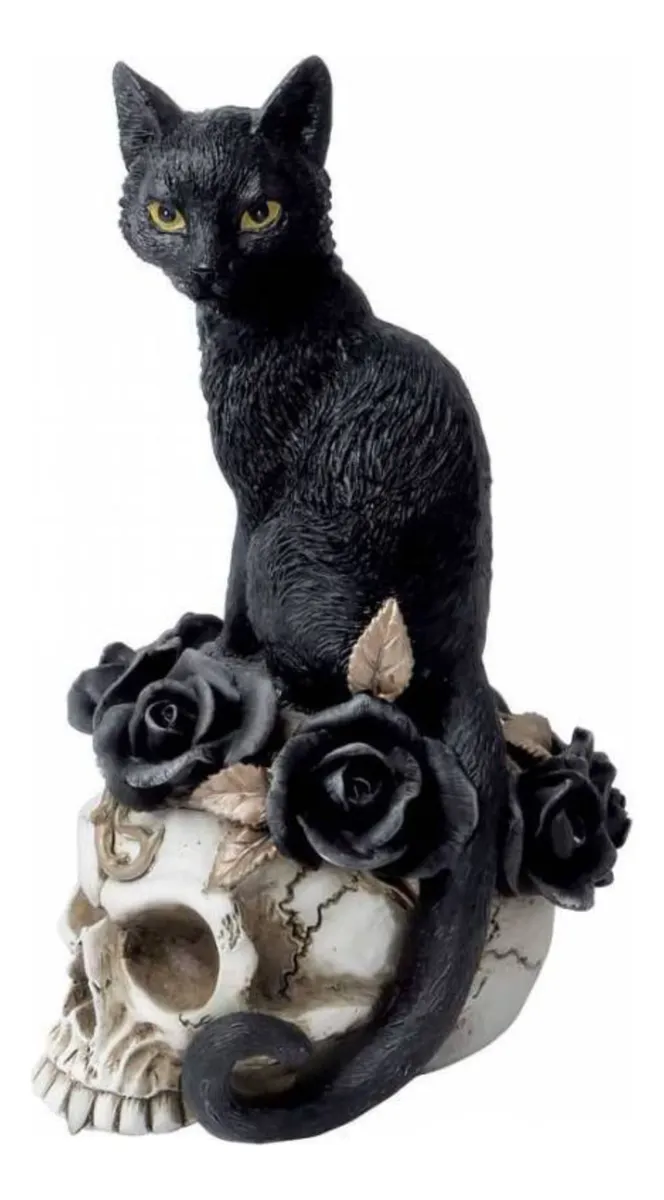 Adorno Fantasma Gato Negro Decoración Gótica Halloween Hogar | Figura Temática Diseño Único para Amantes de lo Oscuro