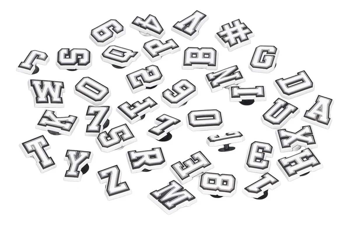 Adorno con Letras y Números para Zapatos (37 Piezas) - Personaliza tu Calzado con Estilo Único