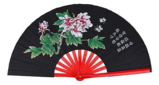 Abanico Chino Plegable Profesional Bambú y Seda | Ideal para Tai Chi, Danza y Artes Marciales | Duradero y Elegante | Diseño Exclusivo