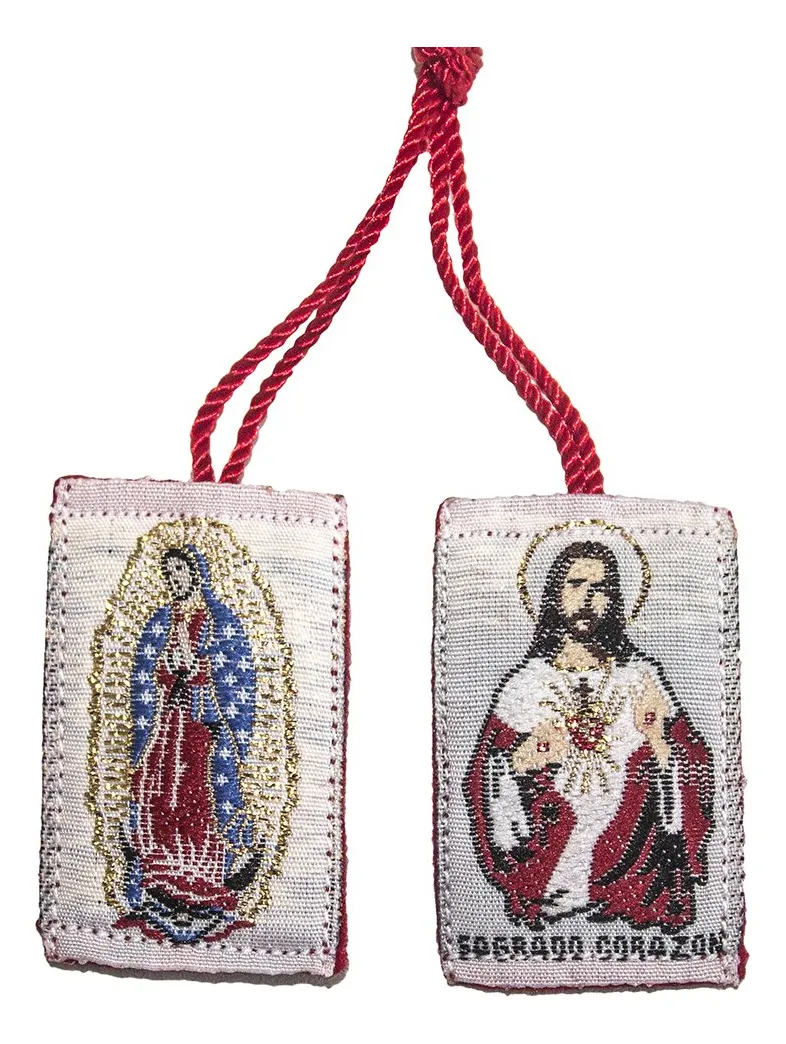 Escapulario Sagrado Corazón de Jesús y Nuestra Señora de Guadalupe - Protección Devocional Católica - Regalo Espiritual