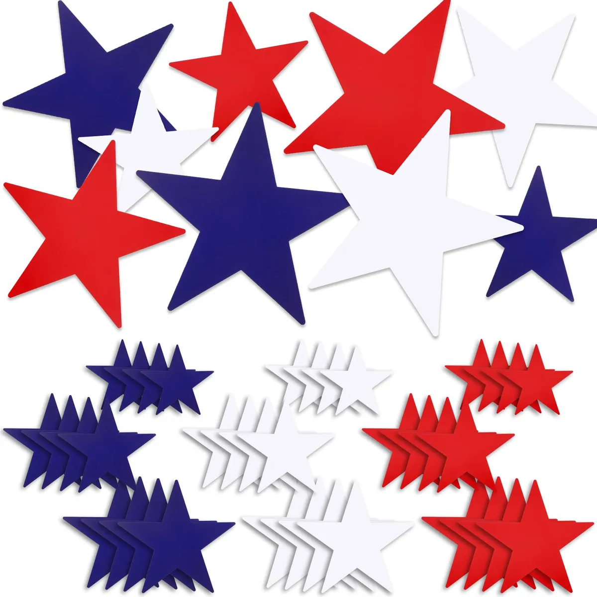 36 Piezas Recortes Estrellas Patrióticas 4 de Julio Decoración Festiva para Fiestas Patrias, Eventos y Celebraciones