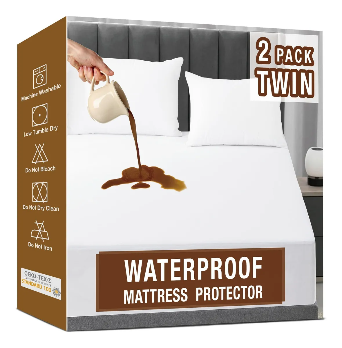 Juego 2 Protectores de Colchón Individual Impermeables Sua: Protección Total contra Líquidos y Ácaros para un Descanso Saludable | Medida Estándar