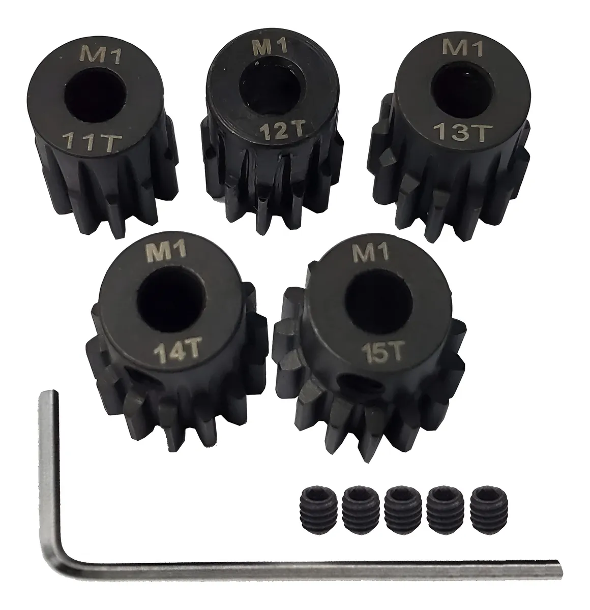 Juego de Engranajes de Piñón M1 de Metal para Motores RC | Alta Durabilidad y Rendimiento | Repuesto Esencial para Modelismo y Hobbie | [Especificar Diámetro/Número de Dientes si se supiera] | Acabado Metálico Resistente