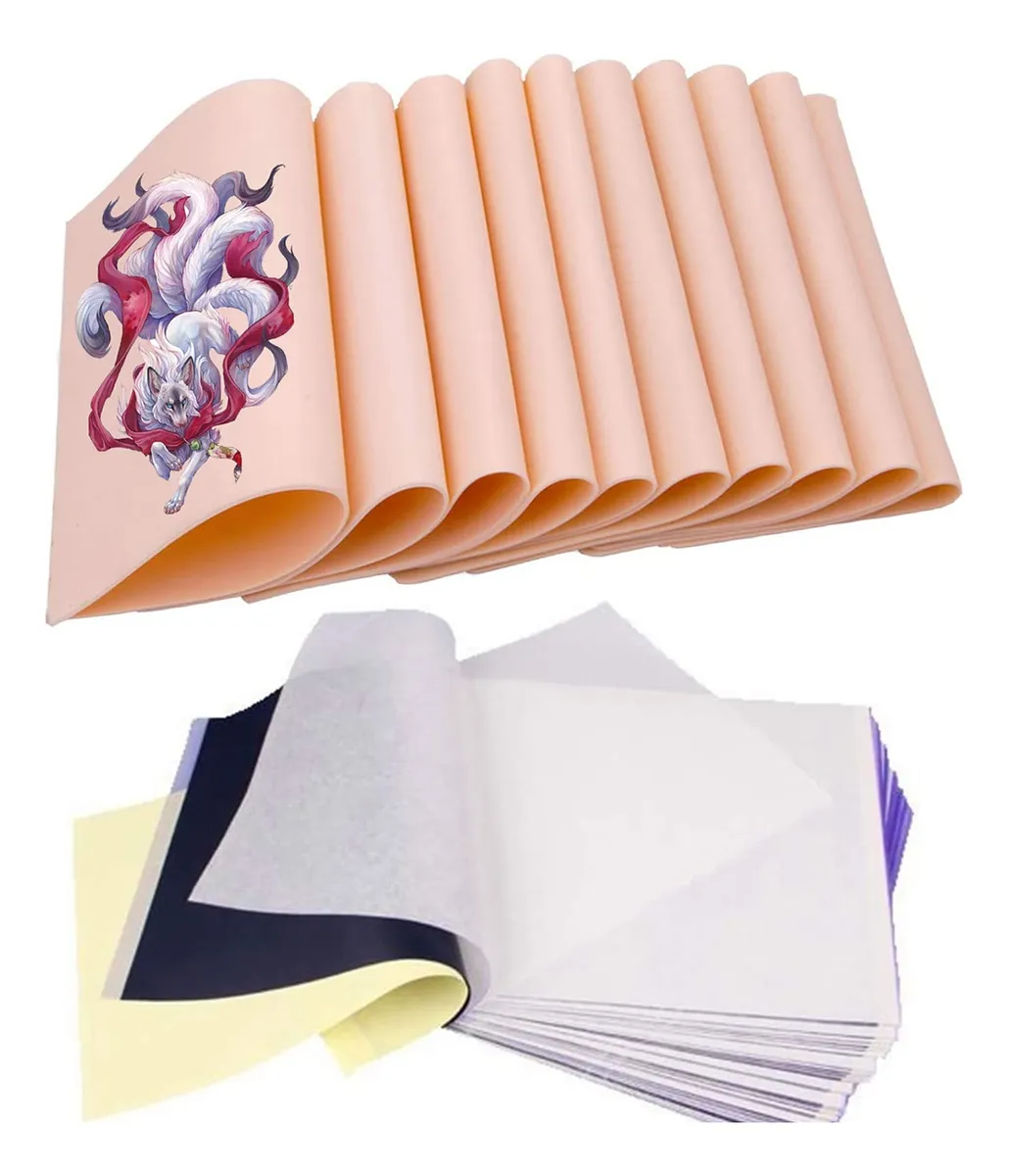 Papel de Transferencia para Piel Falsa Práctica A4, 4 Capas - Ideal para Prácticas de Tatuaje y Maquillaje Permanente Profesional