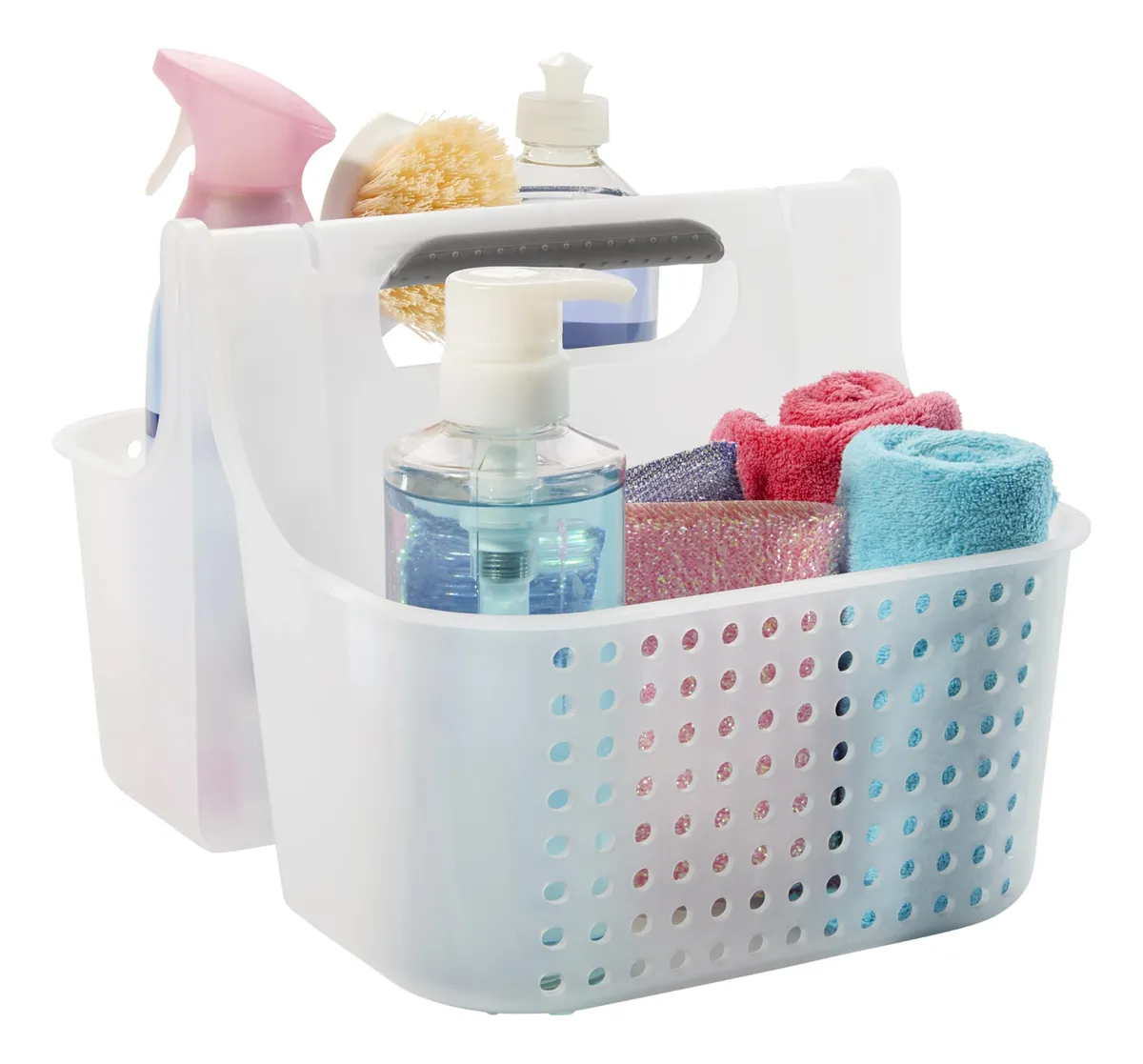 Bolsa de Ducha con Agarre Suave, 2 Compartimentos para Organización de Baño, Diseño Moderno y Práctico para Artículos de Higiene Personal