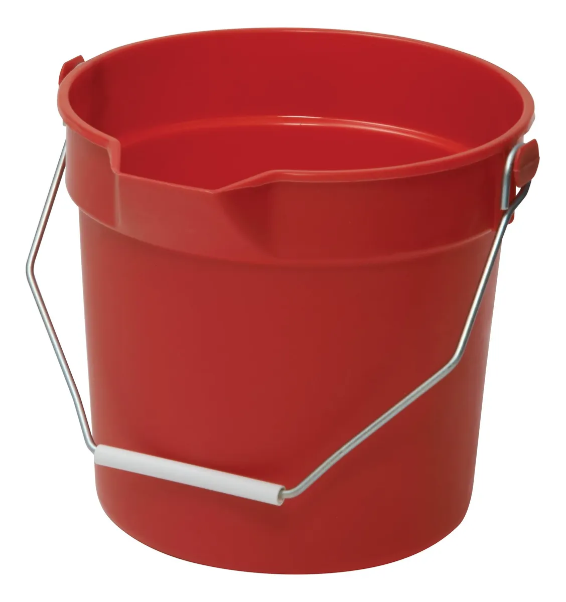 Cubeta de Plástico Resistente Roja con Boquilla de Vertido - Almacenamiento y Transporte Seguro de Líquidos y Materiales Granulados - Capacidad Versátil para Hogar y Taller