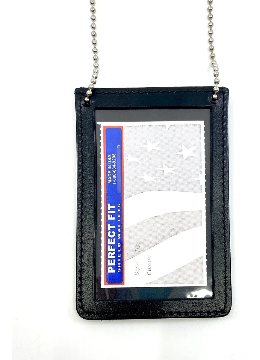 Cadena de Cuello Doble Cara Negra para Identificación con Ventanas Transparentes | Soporte para Tarjetas y Credenciales de Seguridad | Ideal para Eventos y Trabajos