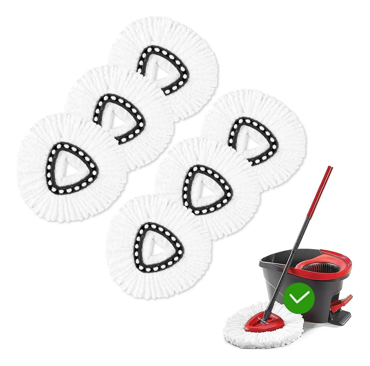 Paquete 6 Cabezales Repuesto Fregona Lavable: Limpieza Eficiente y Duradera para tu Hogar