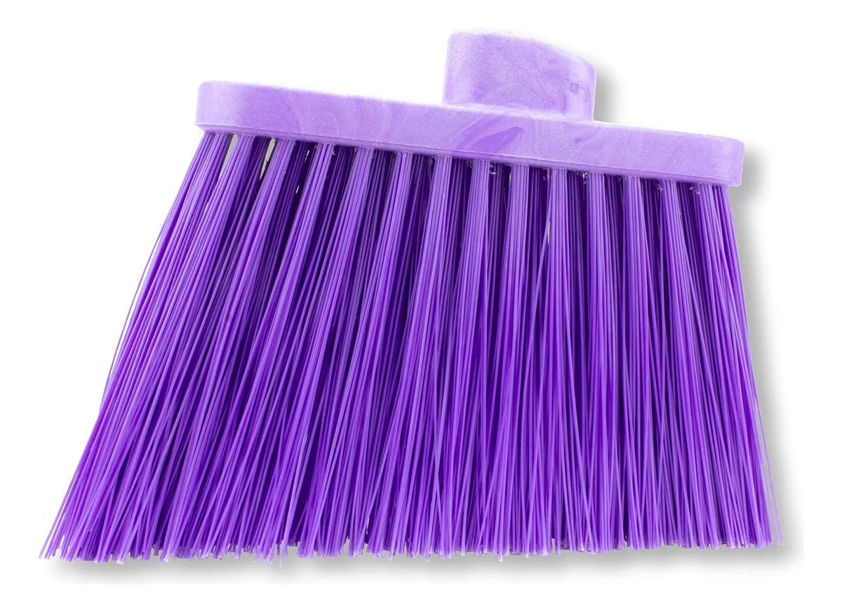 Cabezal de Escoba de Plástico en Ángulo para Escombros - Limpieza Eficiente de Suciedad y Basura - Color Morado Profesional