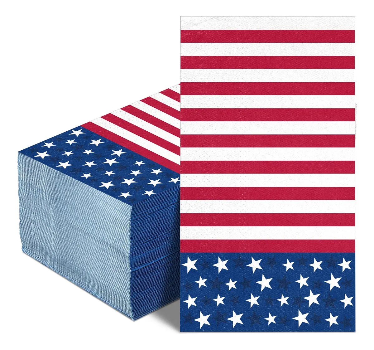Servilletas de Papel Patrióticas para Día de la Independencia – Diseño Azul, Rojo y Blanco, Desechables para Celebraciones Festivas