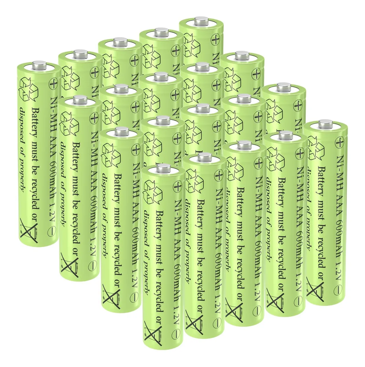 20 Pilas Recargables AAA para Jardín con Energía Solar: Iluminación Ecológica y Duradera para Exteriores - Paquete Económico