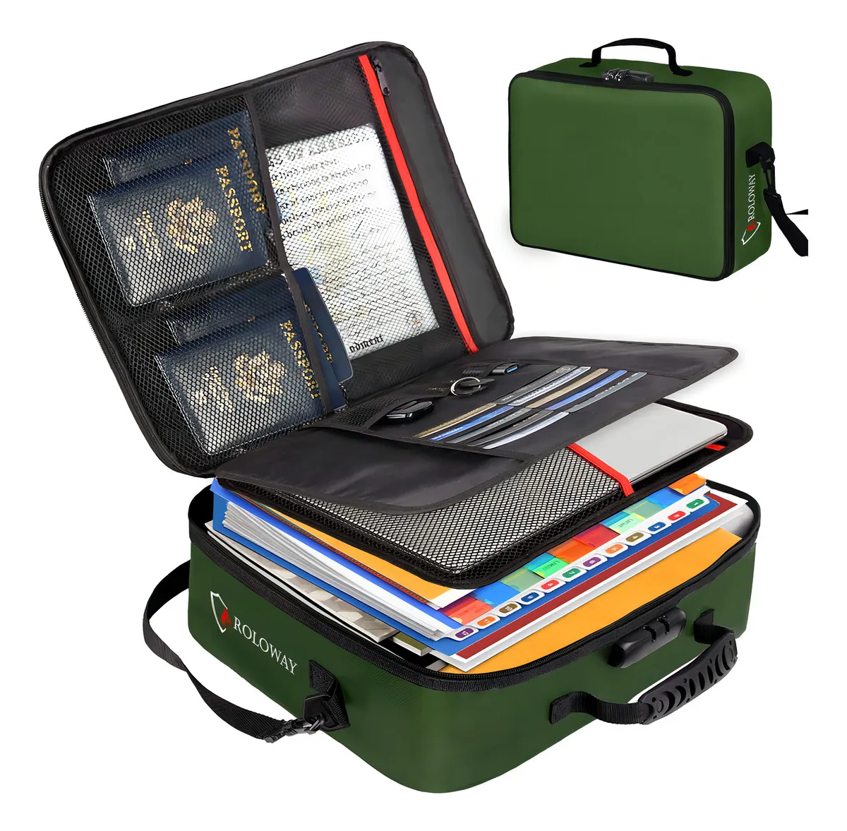 Bolsa de Documentos Ignífuga con Candado - Protección Segura contra Incendios para Documentos Importantes y Objetos de Valor - Diseño Resistente y Discreto