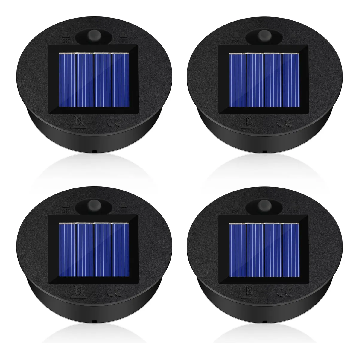 4 Luces Solares LED para Jardín de Repuesto - Iluminación Exterior Blanca Cálida - Resistentes a la Intemperie - Fácil Instalación - Decoración Jardín