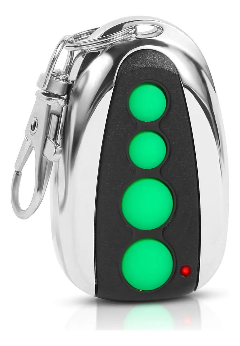 Transmisor Control Remoto Universal 4 Botones para Abrelatas y Puerta Corredera - Tecnología Inalámbrica de Largo Alcance - Color Negro/Gris